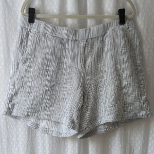 J. Jill Cotton Gauze White & Grey Elastic Waist Shorts, Women's XL Petite